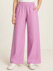 Kotty Women Loose Fit High-Rise Cotton Trousers