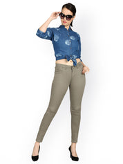 Kotty Women Grey Skinny Fit High-Rise Clean Look Stretchable Jeans