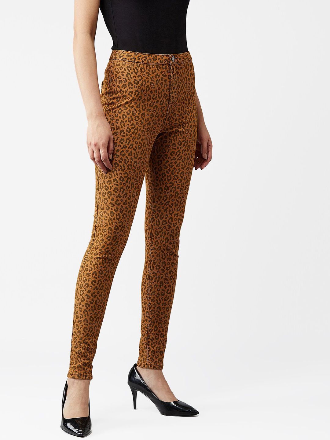 Kotty Women Multicoloured & Brown Skinny Fit Jeans