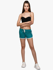 Kotty Women Teal Green Solid Regular Fit Shorts
