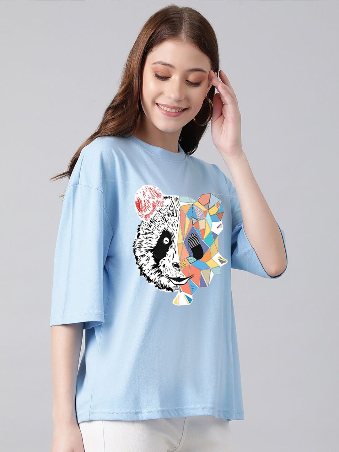 KOTTY Basics Graphic Printed Oversized T-shirt