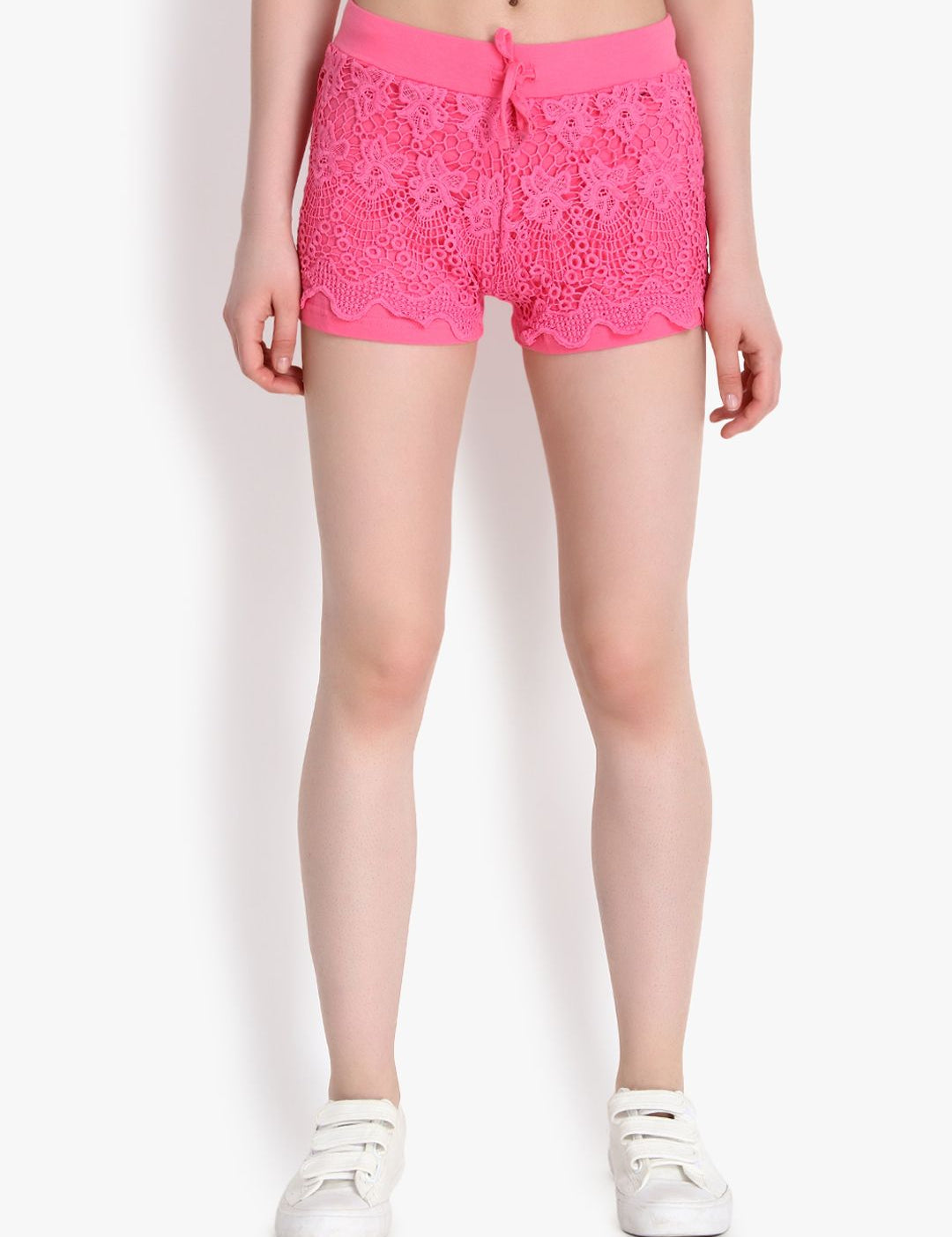 Kotty Women Pink Self Design Regular Fit Regular Shorts