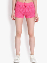 Kotty Women Pink Self Design Regular Fit Regular Shorts
