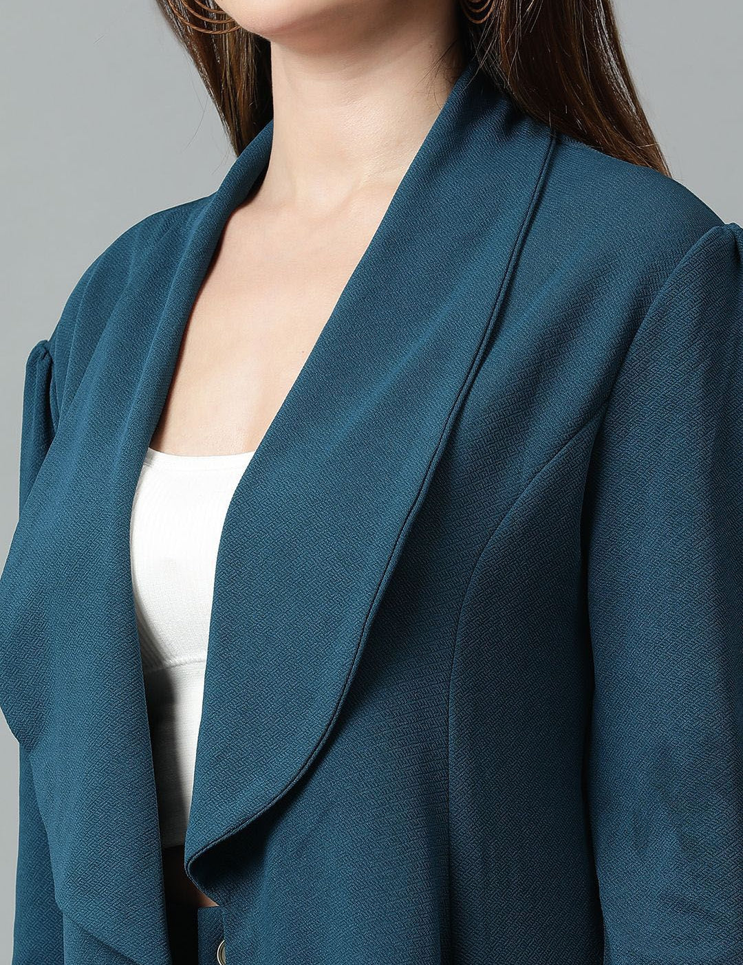 Kotty Teal Green Shawl Neck Blazer & Trousers