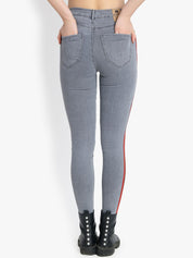 Kotty Women Grey Skinny Fit High-Rise Slash Knee Stretchable Jeans