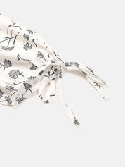 Kotty Floral Printed Puff Sleeves Fit & Flare Midi Dress