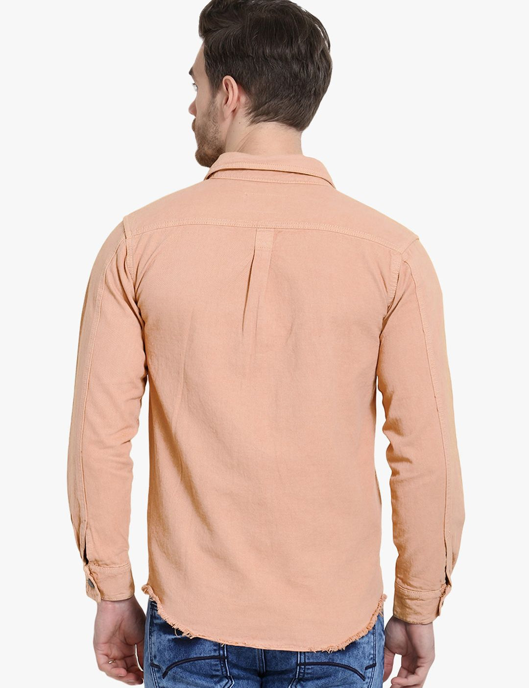 Kotty Men Peach-Coloured Solid Tailored Jacket