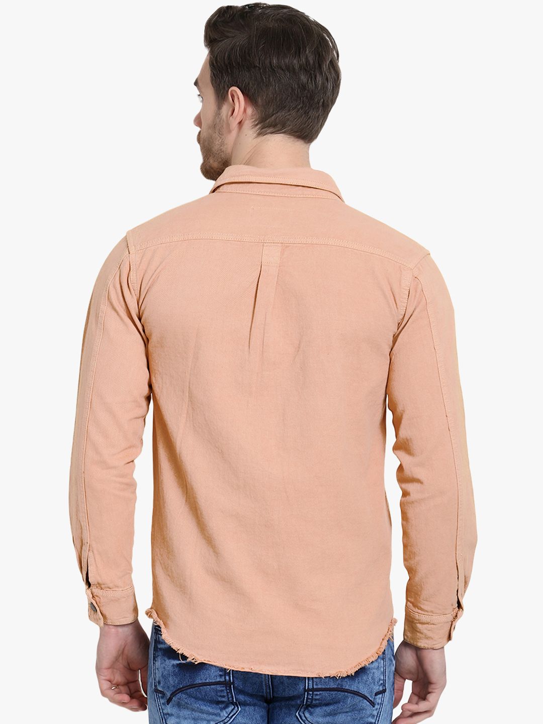 Kotty Men Peach-Coloured Solid Tailored Jacket