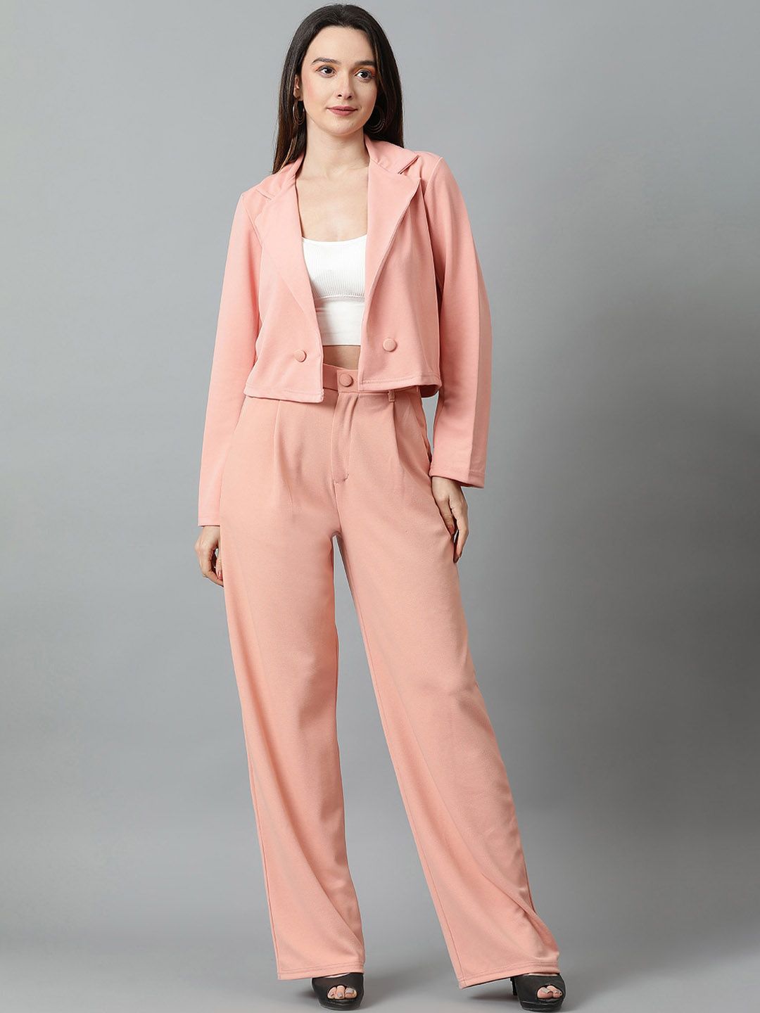 KOTTY BIZwear Basics Notched Lapel Collar Coat With Trousers