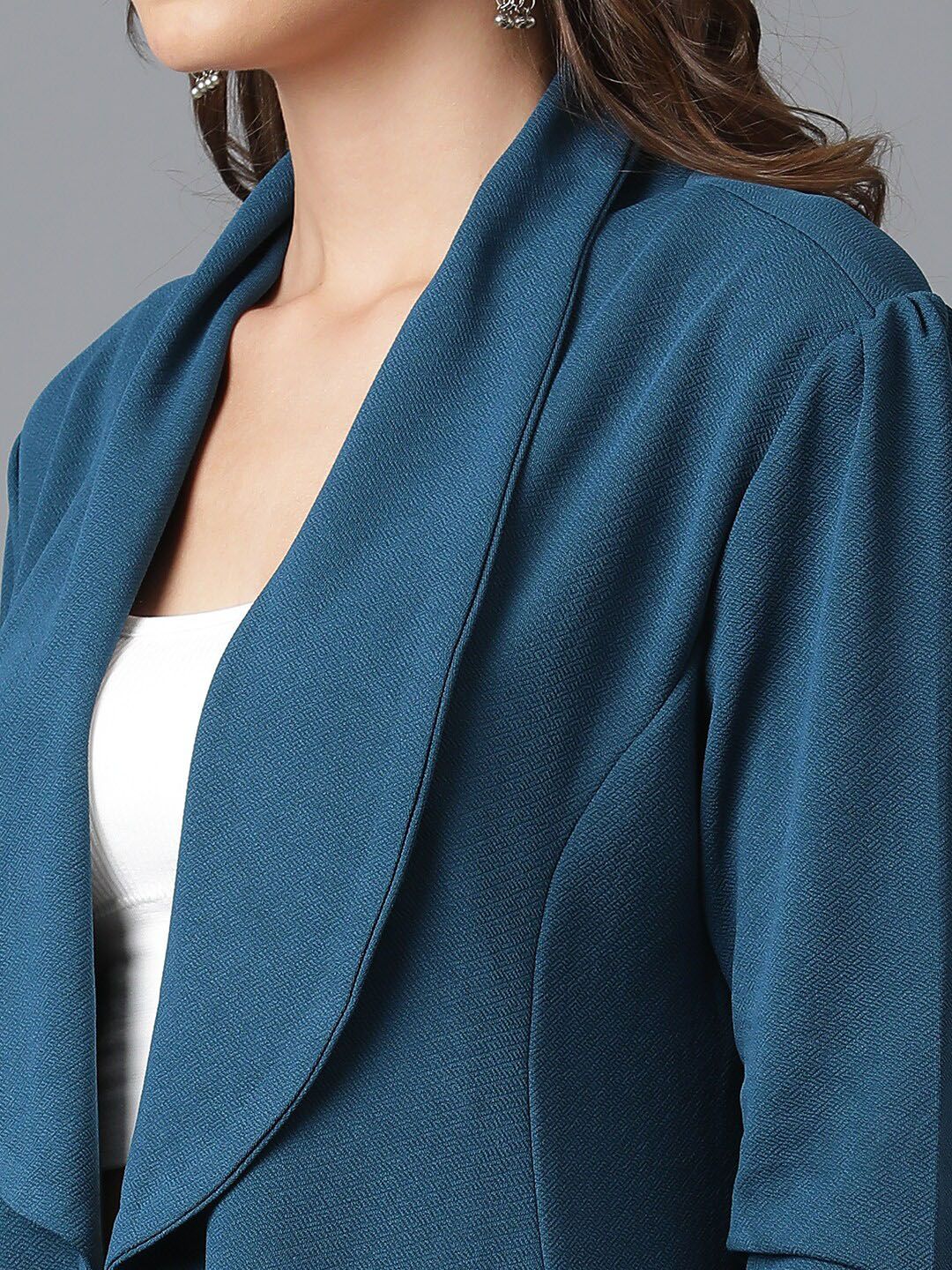 KOTTY BIZwear Green Shawl Neck Coat With Trousers