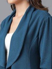 KOTTY BIZwear Green Shawl Neck Coat With Trousers