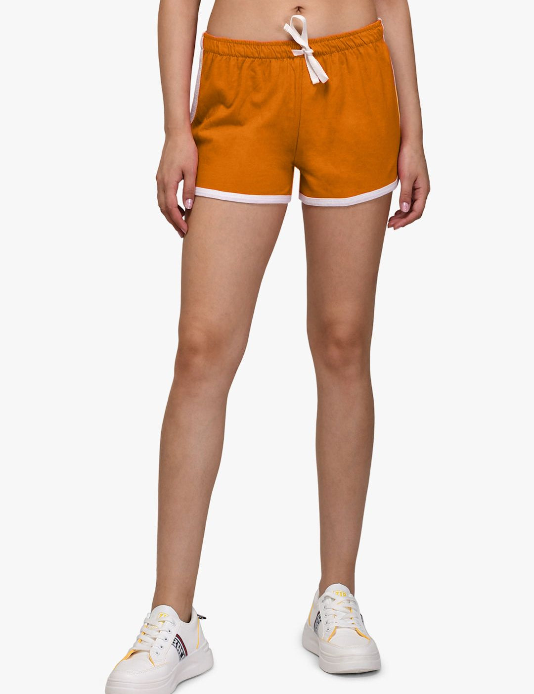 Kotty Women Mustard Yellow Solid Regular Fit Hot Pants