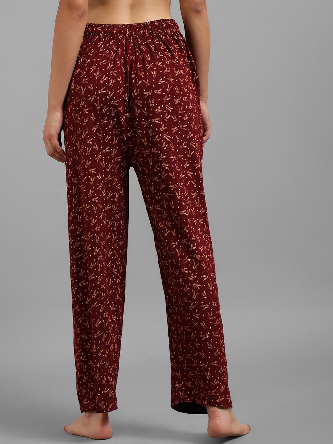 Kotty Women Maroon Printed Lounge Pants