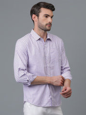 Kotty White & Blue New Gingham Checks Checked Spread Collar Casual Shirt