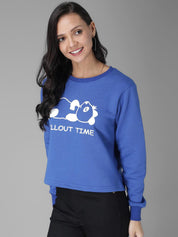 Kotty Women Blue Printed Sweatshirt