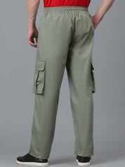 Kotty Men Relaxed Low-Rise Easy Wash Cargos Trousers
