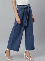 Kotty Women Blue Flared High-Rise Clean Look Stretchable Jeans