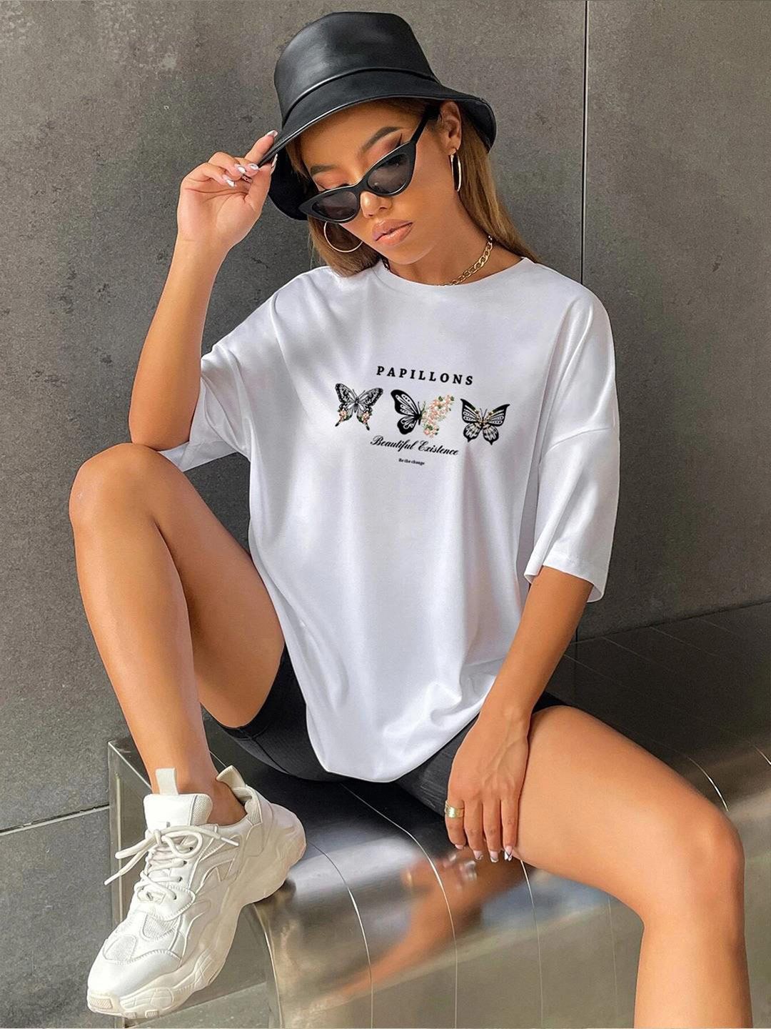 Kotty Drop-Shoulder Sleeves Oversize Cotton T-shirt