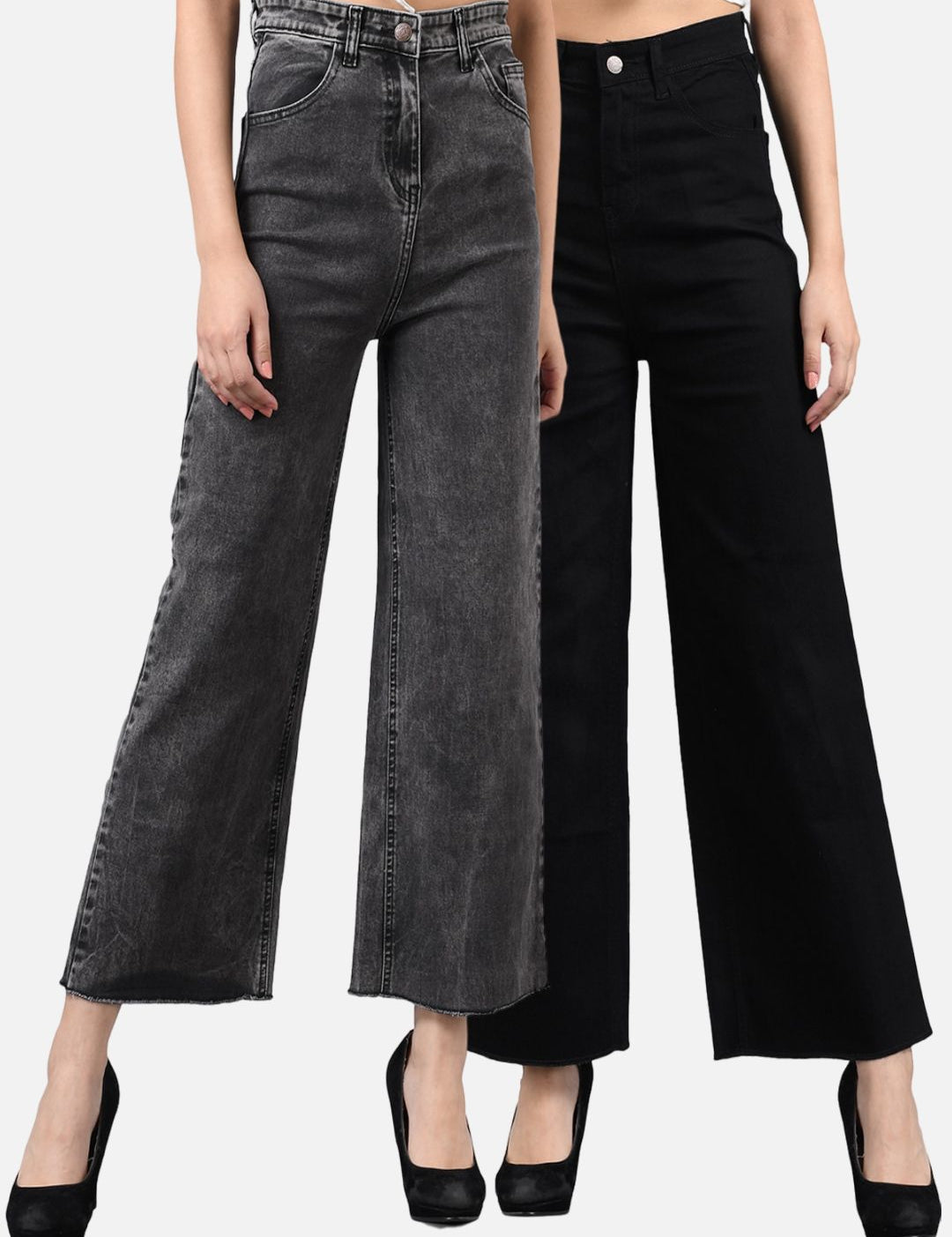 Kotty Women Pack Of 2 Jean Flared High-Rise Stretchable Jeans