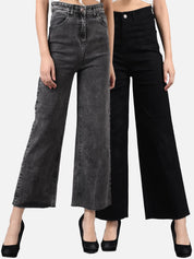 Kotty Women Pack Of 2 Jean Flared High-Rise Stretchable Jeans