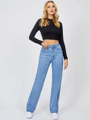 Kotty Women Jean Straight Fit High-Rise Light Fade Stretchable Jeans