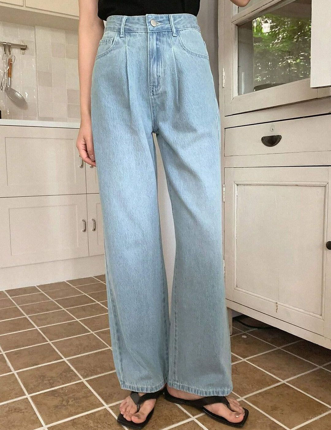 KOTTY Basics Women Wide Leg High-Rise Stretchable Jeans