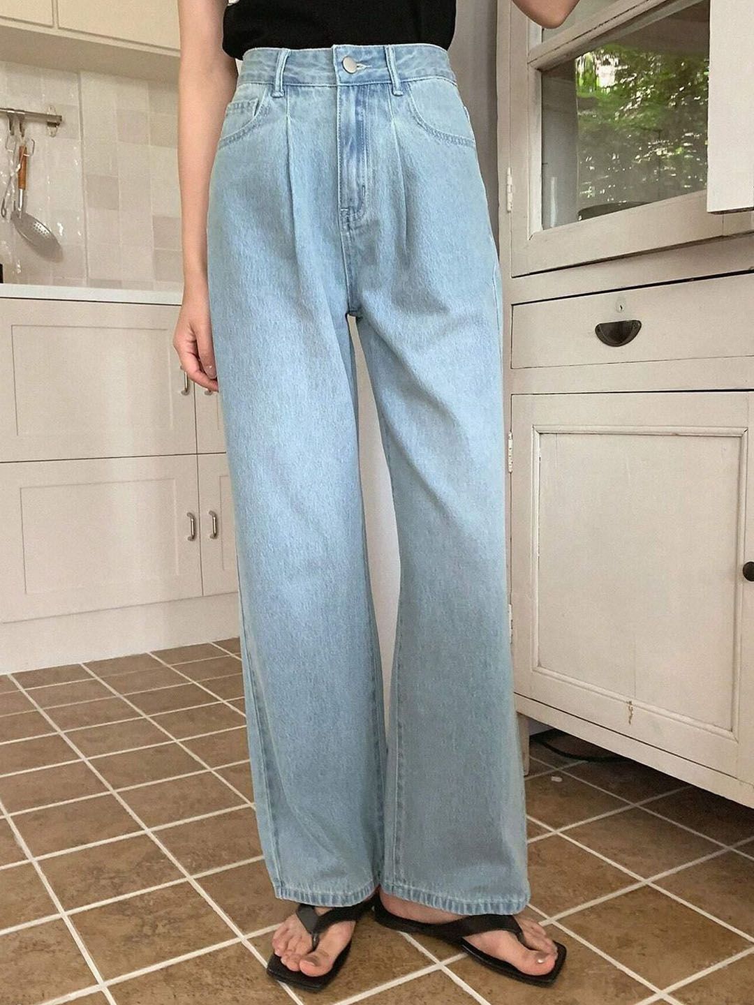 KOTTY Basics Women Wide Leg High-Rise Stretchable Jeans