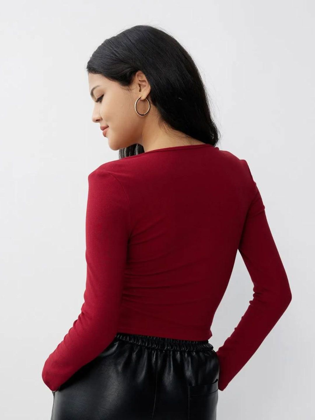 Kotty Women Cotton Square Neck Fitted Top