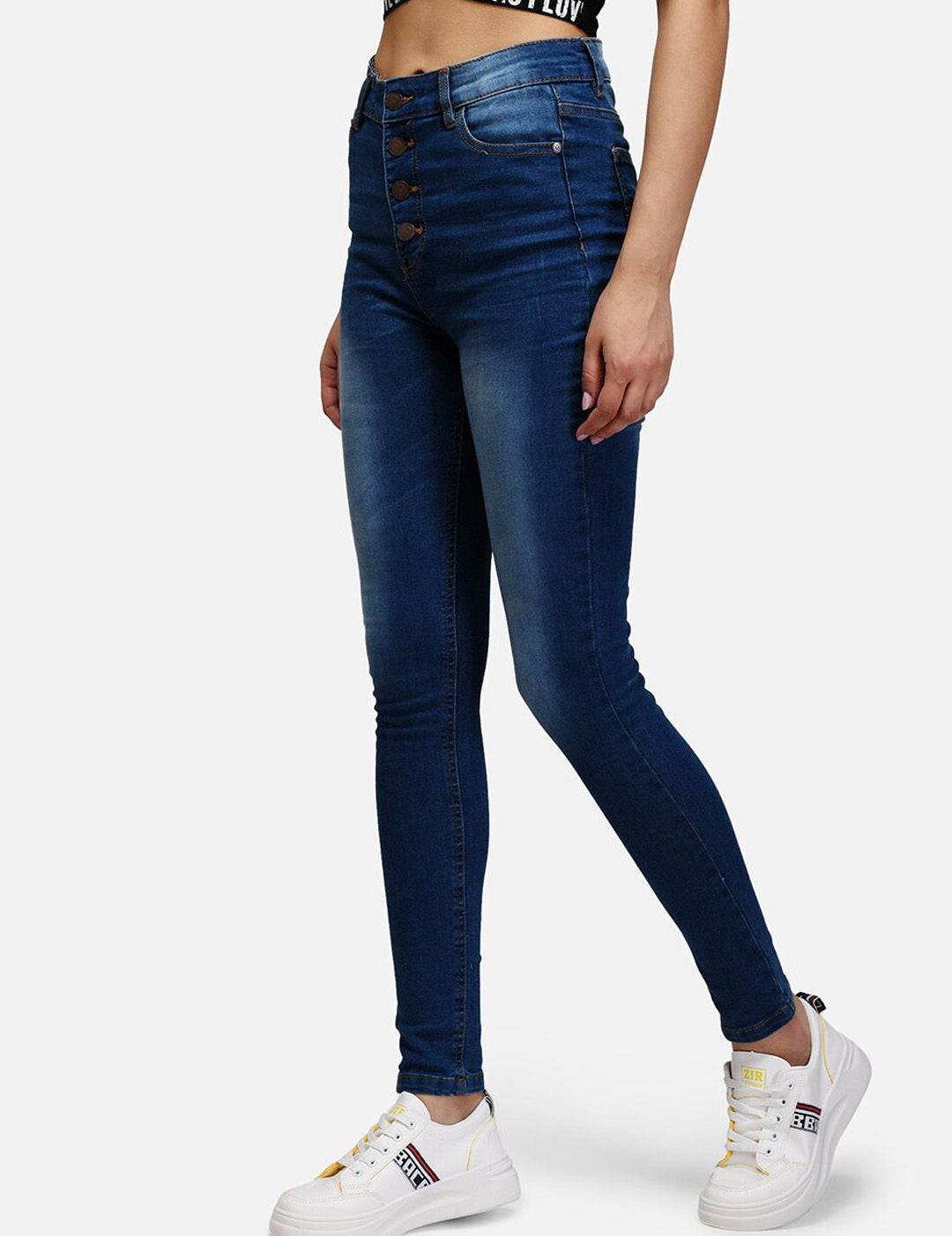 Kotty Women Blue Skinny Fit High-Rise Clean Look Jeans