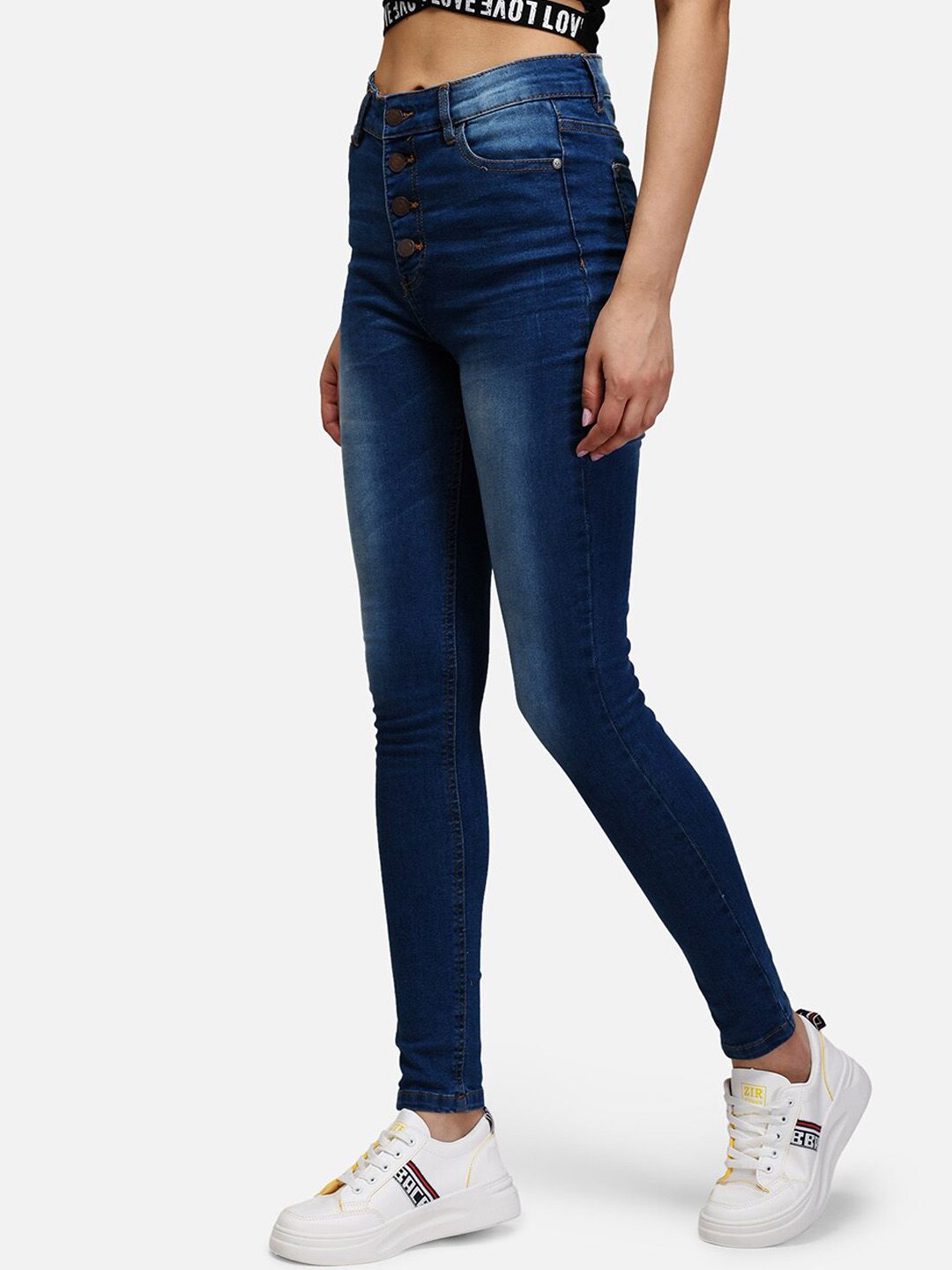 Kotty Women Blue Skinny Fit High-Rise Clean Look Jeans