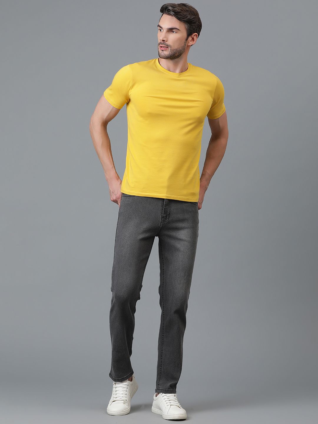 Kotty Men Jean Slim Fit Low-Rise Light Fade Stretchable Jeans