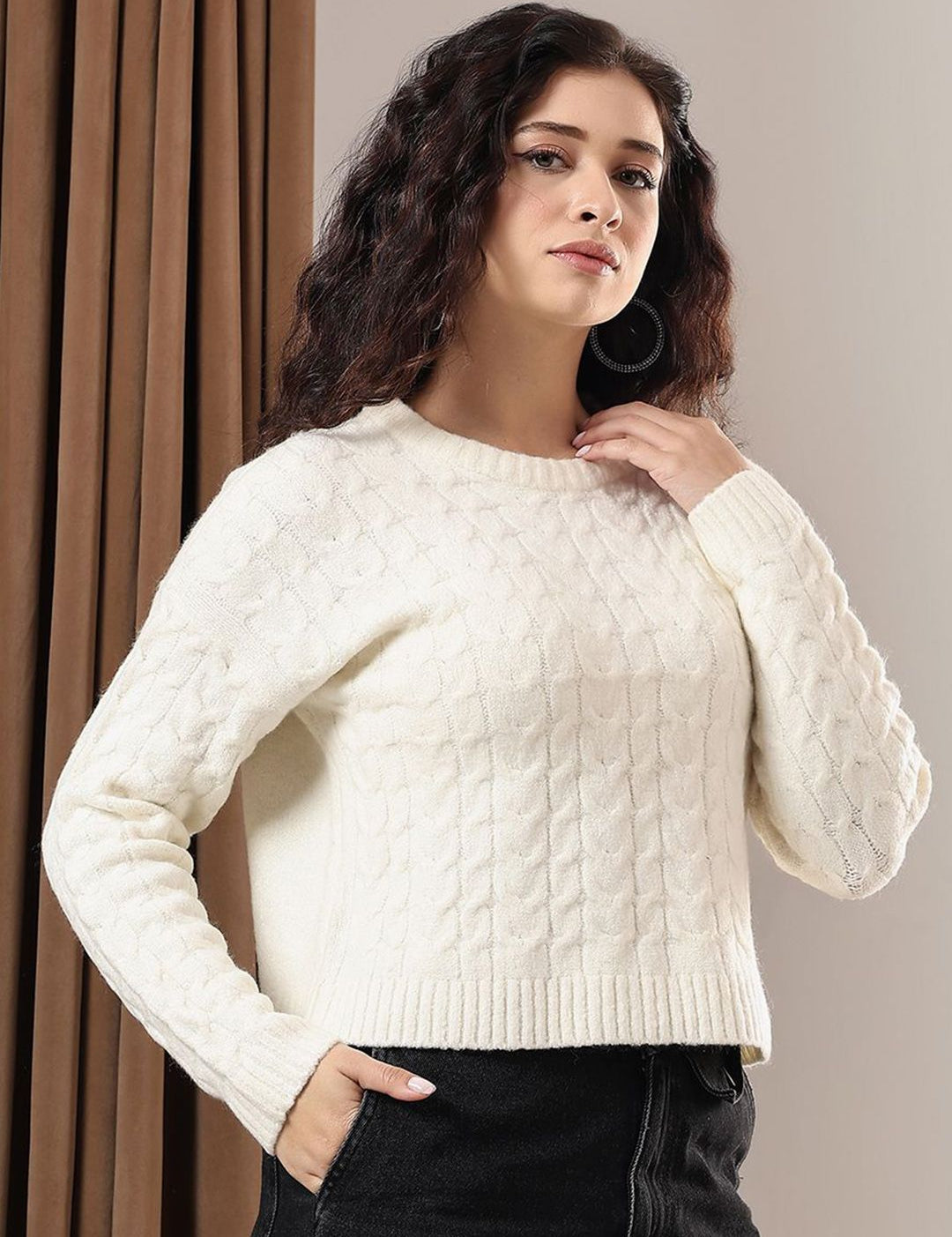 Kotty Women Long Sleeves Crop Pullover