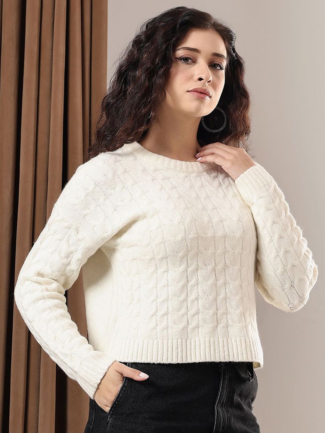 Kotty Women Long Sleeves Crop Pullover