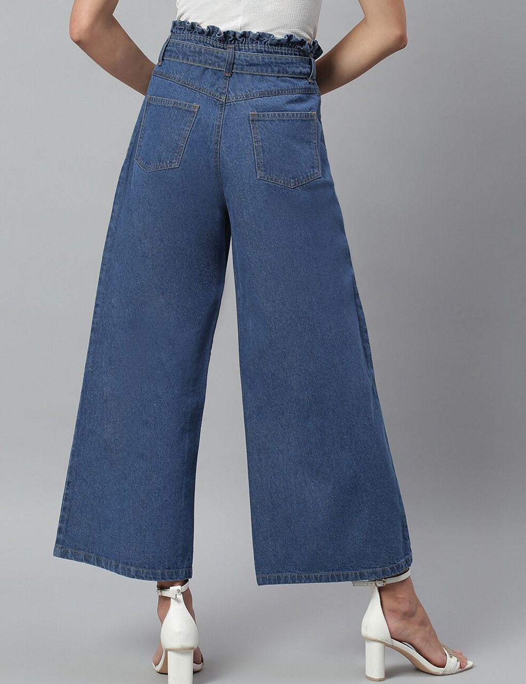 Kotty Women Blue Flared High-Rise Clean Look Stretchable Jeans