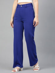 KOTTY BIZwear Women Relaxed Straight Leg Straight Fit High-Rise Easy Wash Trousers