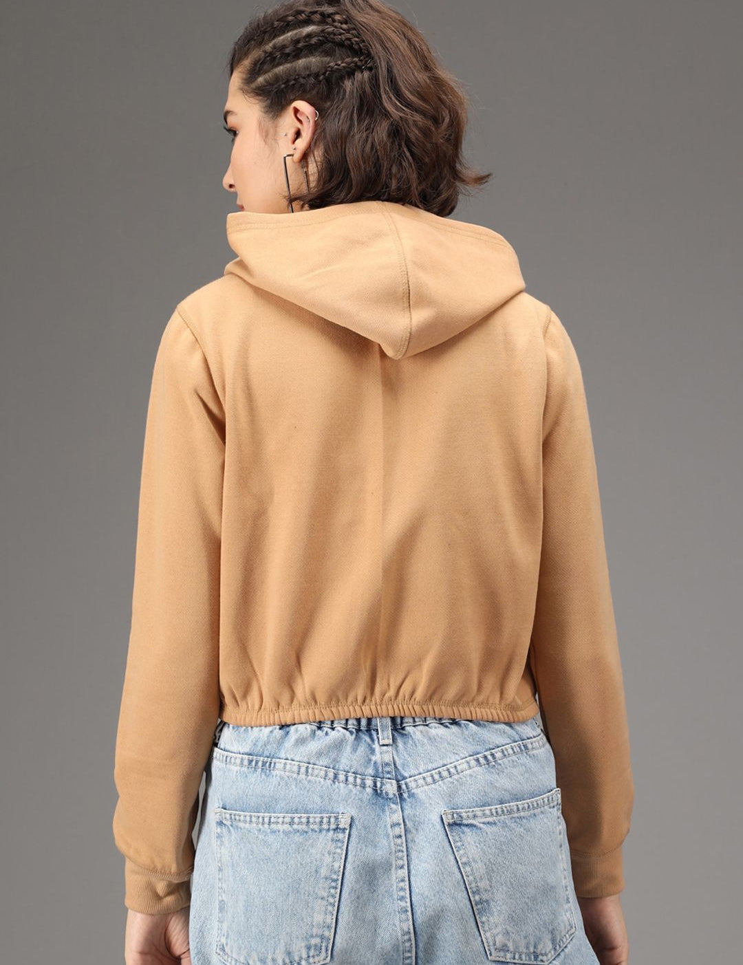 Kotty Women Beige Hooded Sweatshirt