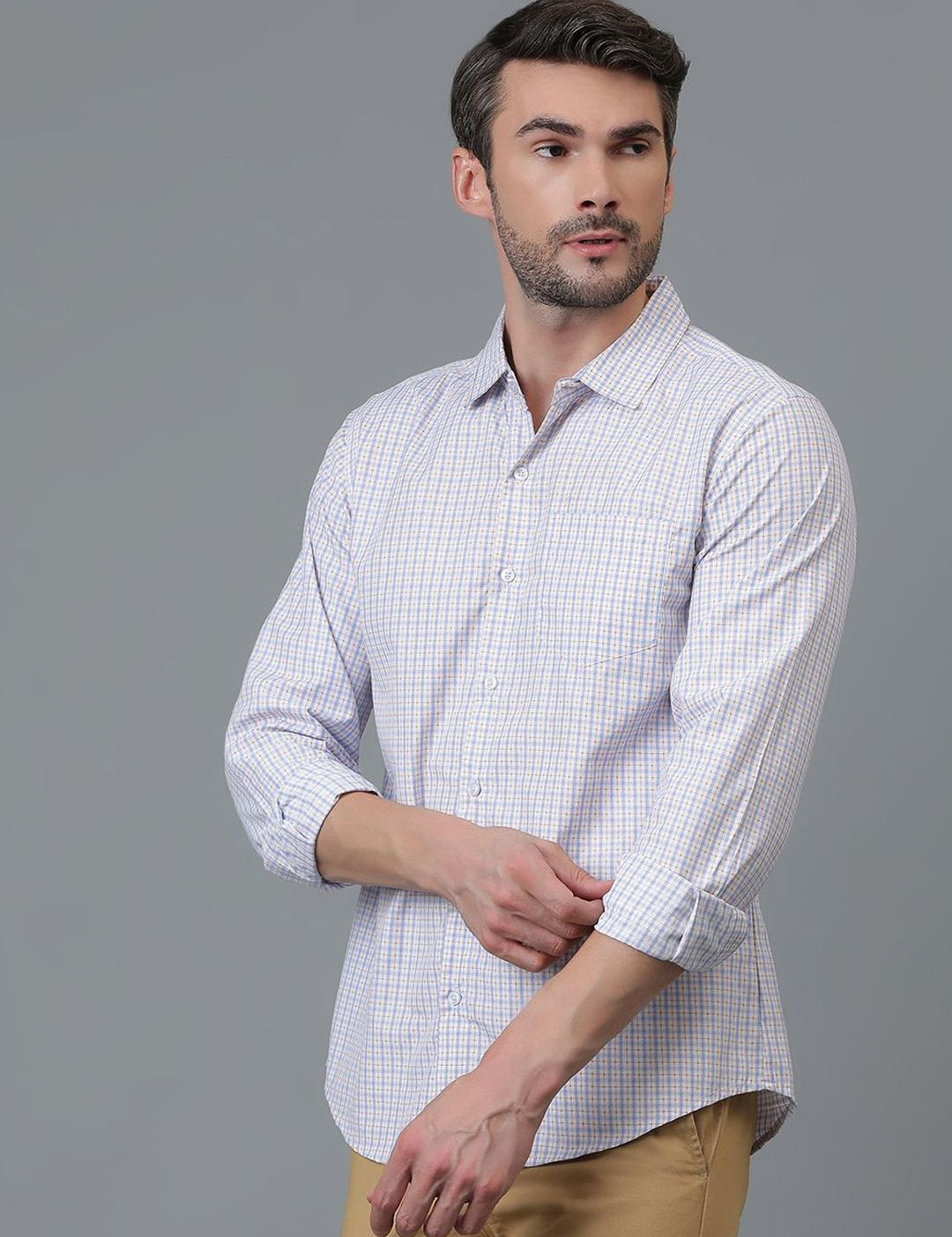 Kotty White New Gingham Checked Casual Shirt