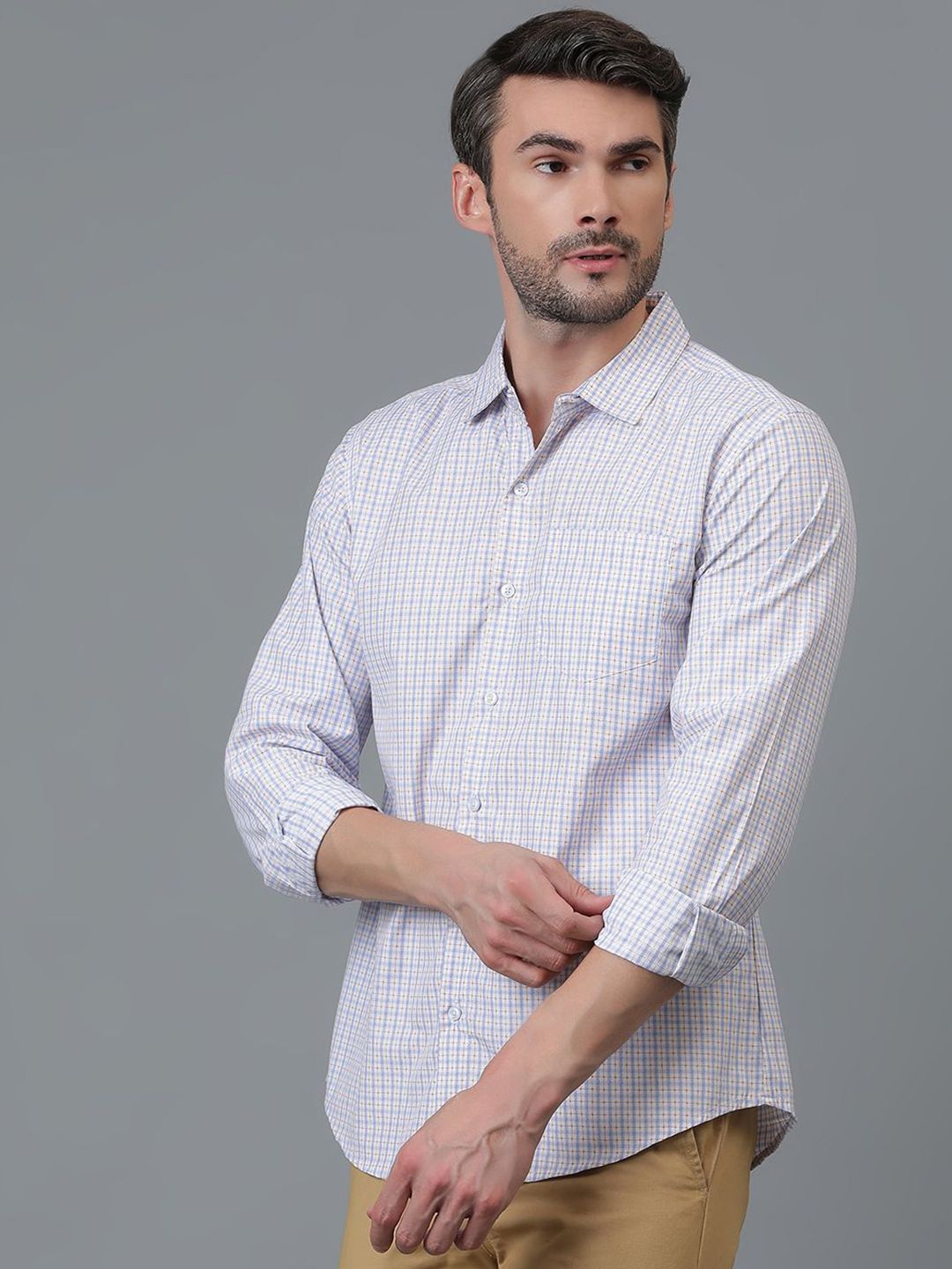 Kotty White New Gingham Checked Casual Shirt