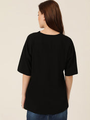 Kotty Graphic Printed Drop-Shoulder Sleeves Oversized T-shirt