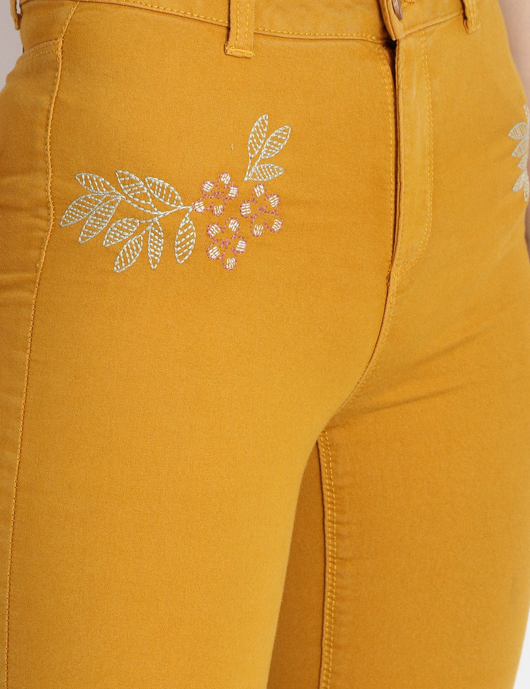 Kotty Women Yellow Skinny Fit High-Rise Clean Look Stretchable Jeans