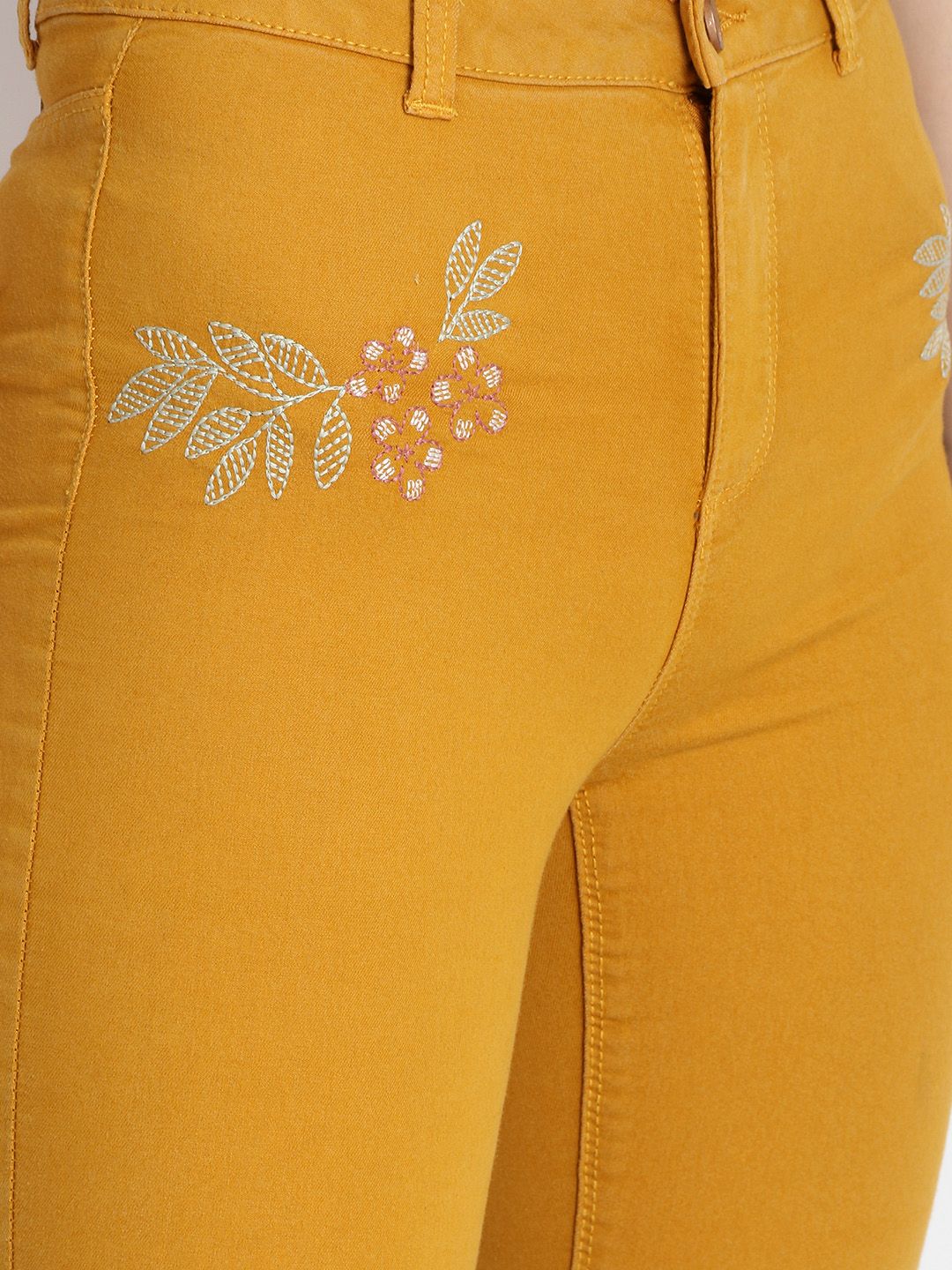 Kotty Women Yellow Skinny Fit High-Rise Clean Look Stretchable Jeans