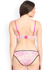 Kotty Women Pink Printed Lingerie Set KTTIW122