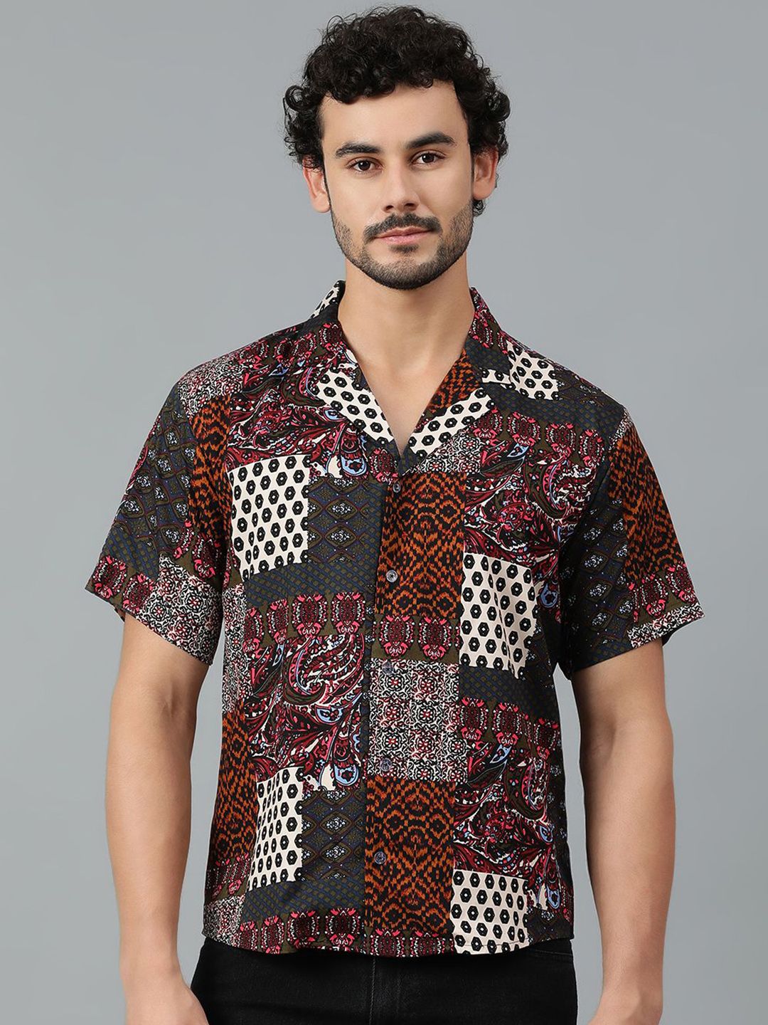 Kotty Men Conversational Scarf Printed Casual Shirt