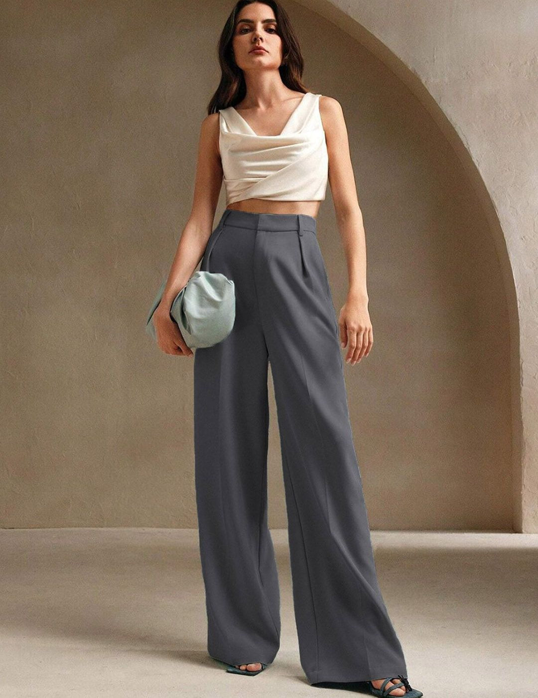 Kotty Women Wide Leg High-Rise Parallel Trousers