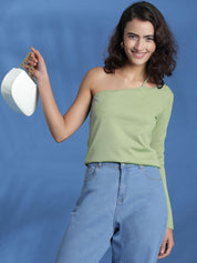 Kotty Women Solid One Shoulder Top