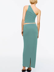 Kotty One-Shoulder Top With Ankle-Length Skirt Co-ords Set