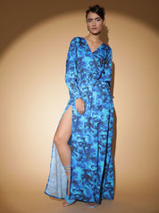 Kotty Abstract Printed Crepe Maxi Dress