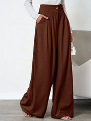 Kotty Women Relaxed Straight Leg Loose Fit High-Rise Trousers