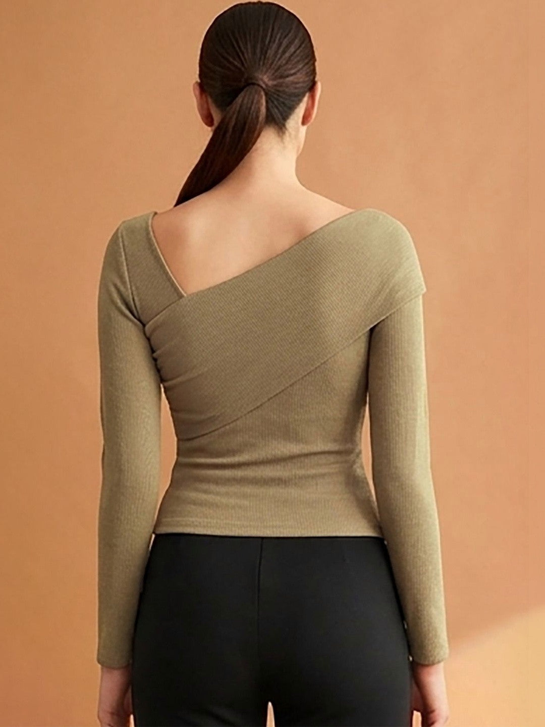 Kotty Top Sand Beige Women's Boat Long-Sleeve Fashion