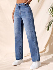 Kotty Women Straight Fit High-Rise Stretchable Jeans